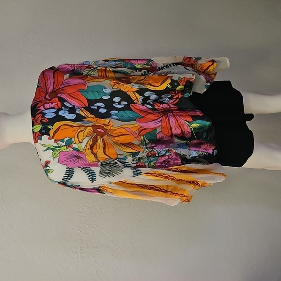 ANIS A. Floral Velvet Satin Chiffon Cover-up Kimono - Picture 7 of 9